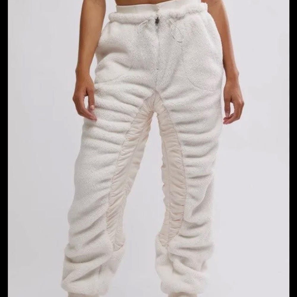 FP Movement by Free People Cream Fleece Track Joggers